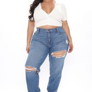 Fashion nova ripped mom jeans nwt